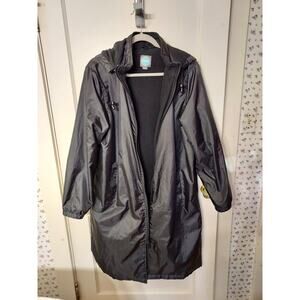 Totes Fleece Lined Rain Coat Women Sz Medium 14/16 Black